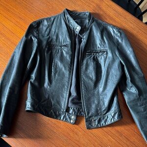 Black Women's Leather Jacket - Classic Biker Style